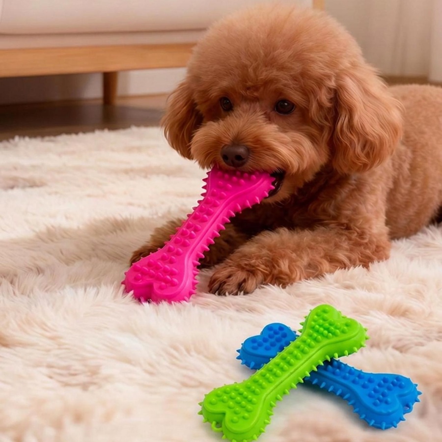 Teeth Cleaning Dog Chew Bone - 3개 또는 6개 세트의 씹는 장난감,