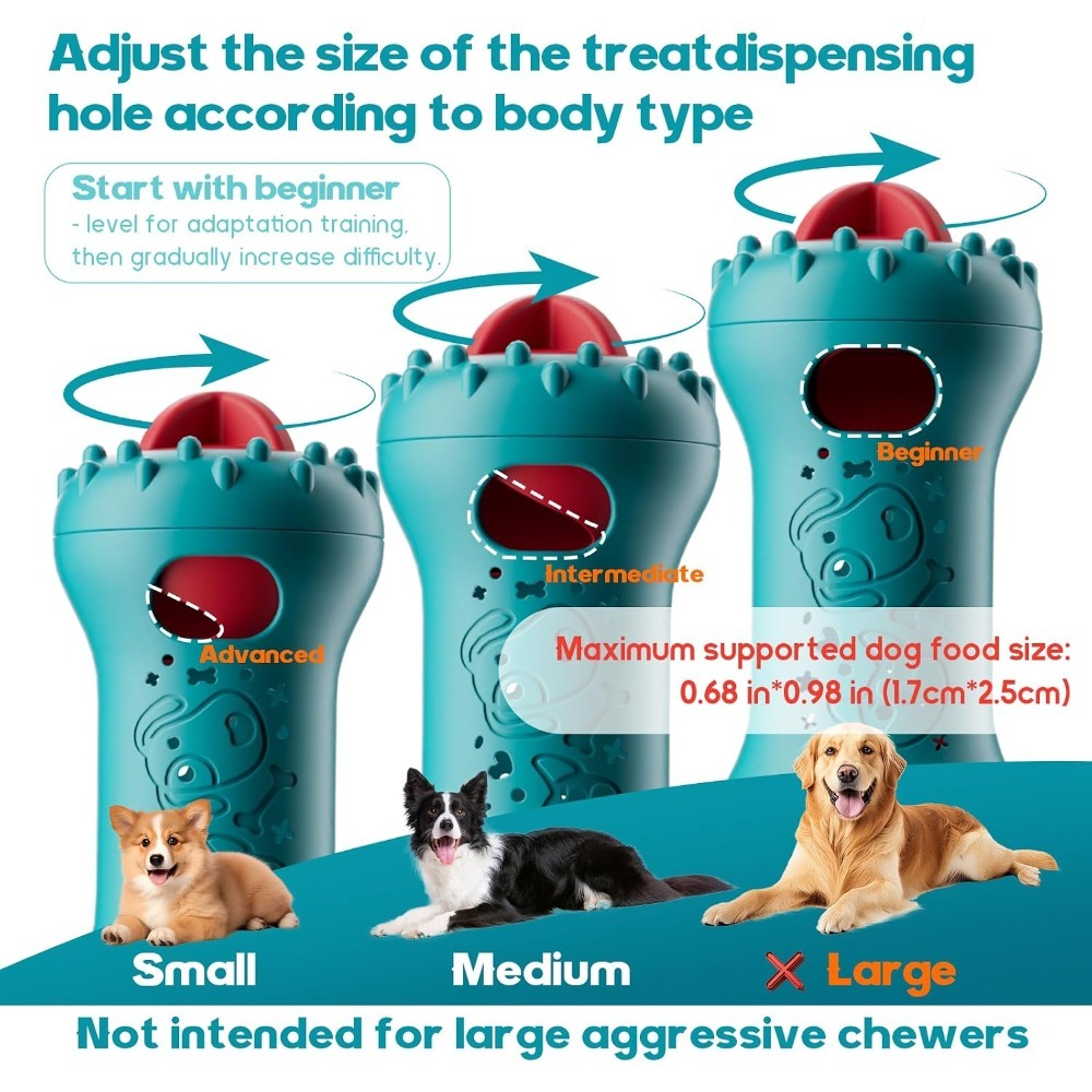인터랙티브 강아지 장난감, 조절 가능한 간식 배출 장난 - Indestructible Dog Chew Toy 리뷰 및 가격