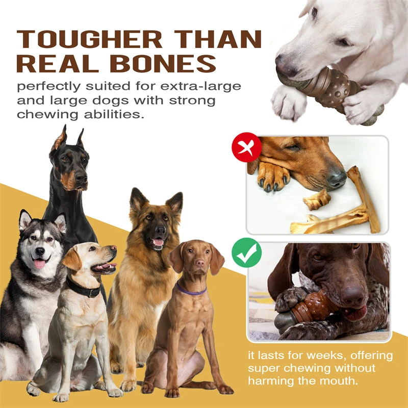 큰 개 씹는 장난감 진짜 뼈보다 거친 장난감 삐걱 거리 - Indestructible Dog Chew Toy 리뷰 및 가격