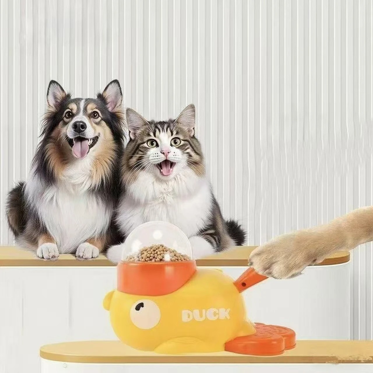 노란색 오리 모양의 고양이 간식 디스펜서, 내구성 있는 - Dog Puzzle Feeder Toy 리뷰 및 가격