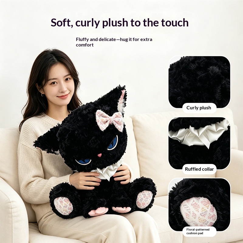 검은 고양이 인형, 파란 눈, 부드러운 털, 푹신한 촉 - Cat Toys 리뷰 및 가격